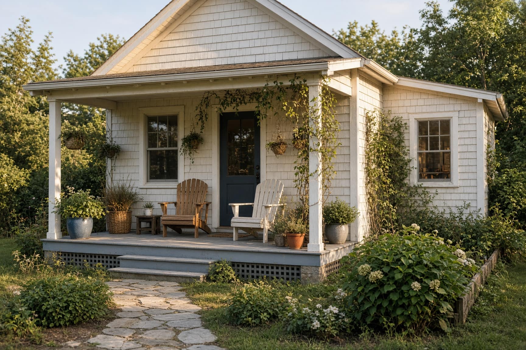Shingled Long Island cottage with a front porch and garden, a primary residence that can qualify for the federal home sale exclusion