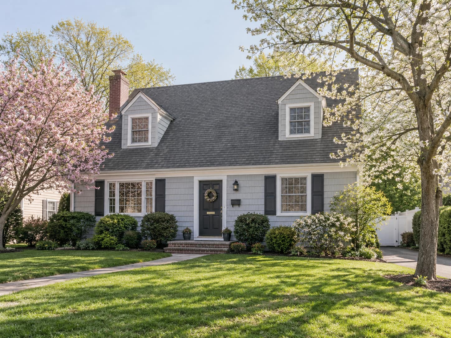 Cape-style Long Island house on a tree-lined Nassau County street in spring, the kind of sale where timeline questions start
